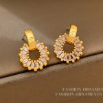 French simple geometric zircon earrings light luxury fashion new niche earrings